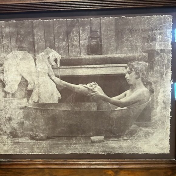 Vintage R. Hendrickson Sepia "Indiana Art Print Portrait Framed Nude Woman - Picture 5 of 14